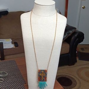 ✝️ Necklace with Turquoise Blue Stones